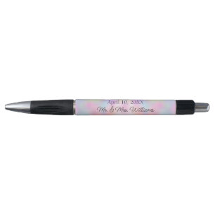 Pastel Holographic Glitter Personalized Wedding Pen