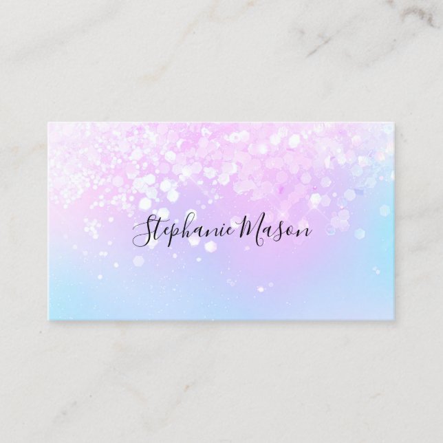 Pastel Holographic Parties scintillant Girl Carte  (Devant)
