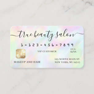Pastel Holographic Rainbow Signature Credit Card