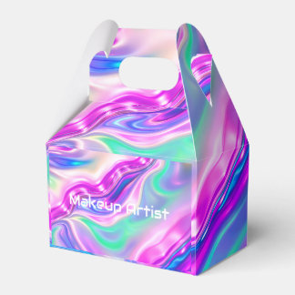 Pastel Holographic Swirl Abstract Favor Box
