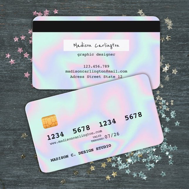 Pastel Holographic Texture Style carte de crédit (Créateur téléchargé)
