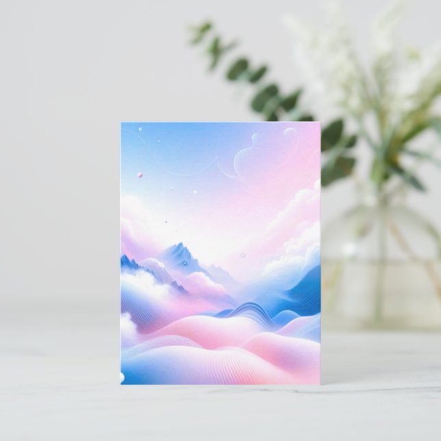 Pastel Horizons: Where Clouds Meet Dreams Postcard (Standing Front)