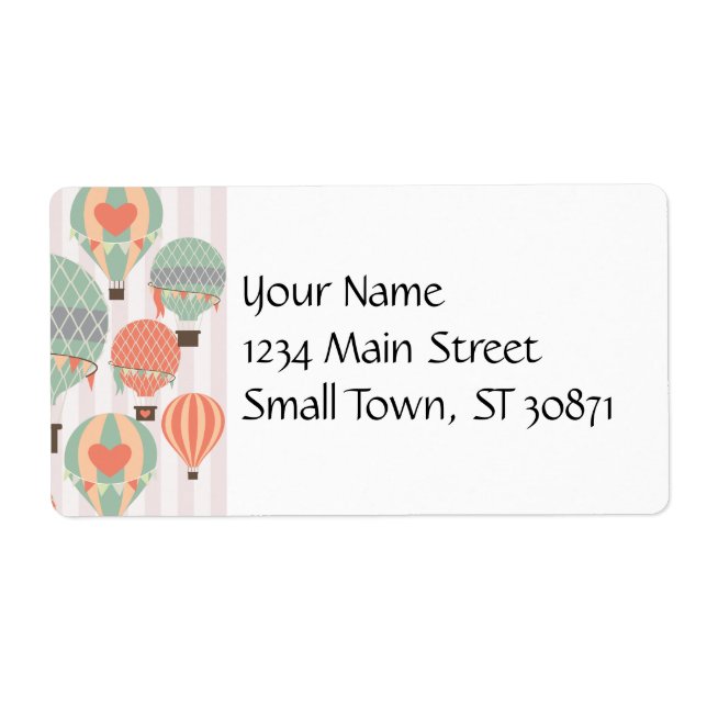 Pastel Hot Air Balloons Monte Pink Strié Sky (Devant)