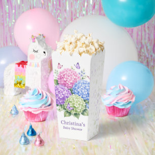 Pastel Hydrangeas and Butterfly Baby Shower Favor Box