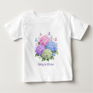 Pastel Hydrangeas and Butterfly Baby Shower T-Shirt