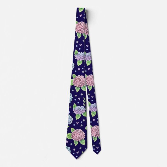 Pastel Hydrangeas Tie (Front)