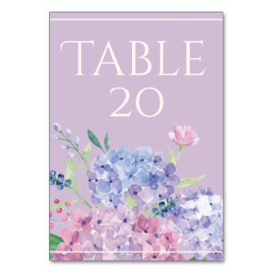 Pastel Hydrangeas - Vertical 3.5" x 5" Tablecard Table Number