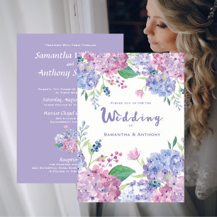 Pastel Hydrangeas - Wedding Invitation