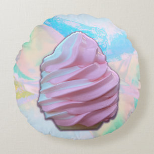 Pastel Ice Cream Dream Round Pillow