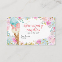 Pastel Ice Cream Floral Guess How Many Candies