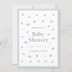 Pastel Illustrative Baby Shower Invitation