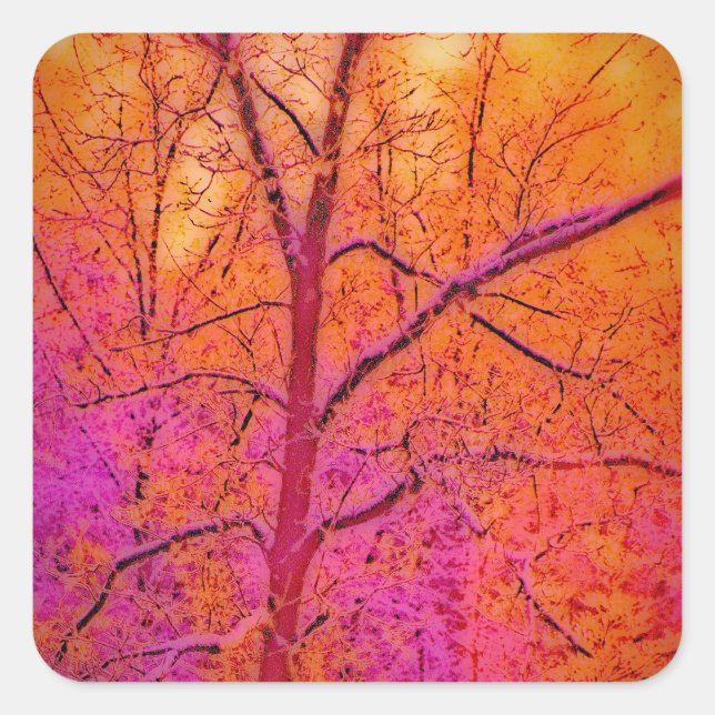Pastel Impressionist Snow Scene Square Sticker (Front)