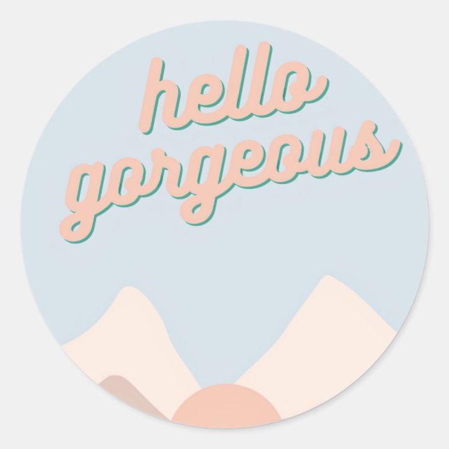 Pastel Indie Illustration  Classic Round Sticker (Front)