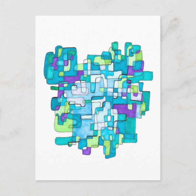 pastel infinite quadratic serenity postcard (Front)