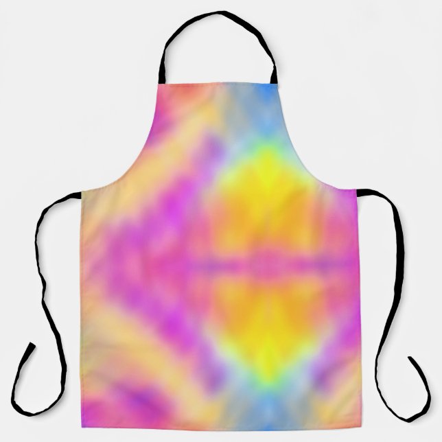 Pastel Iridescent Colourful Gradient Design Apron (Front)