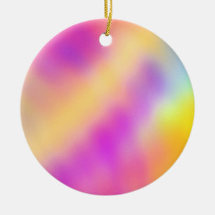 Pastel Iridescent Colourful Gradient Design Ceramic Ornament