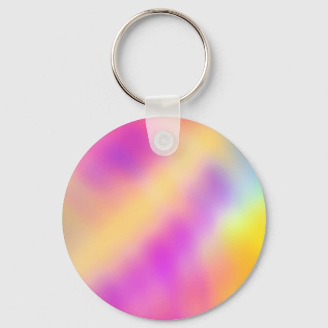 Pastel Iridescent Colourful Gradient Design Keychain (Front)