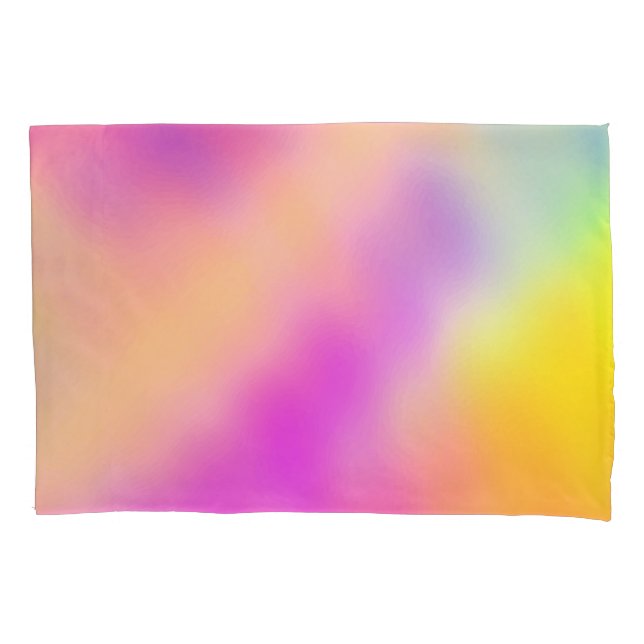 Pastel Iridescent Colourful Gradient Design Pillowcase (Front)