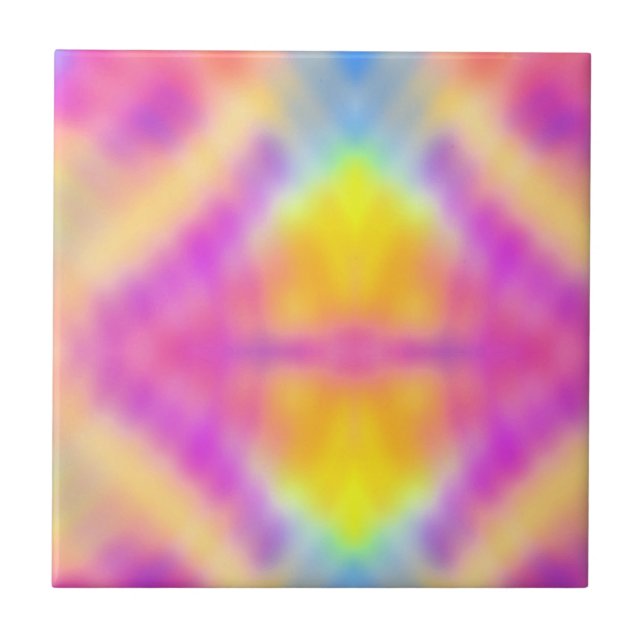 Pastel Iridescent Colourful Gradient Design Tile (Front)