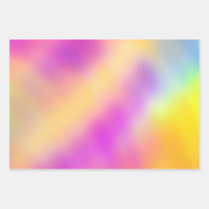 Pastel Iridescent Colourful Gradient Design Wrapping Paper Sheet