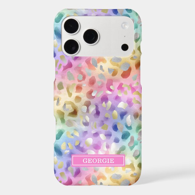 Pastel Iridescent Leopard Print Monogrammed (Back)