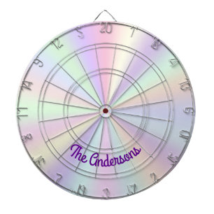 Pastel Iridescent Rainbow Radial Gradient Dartboard