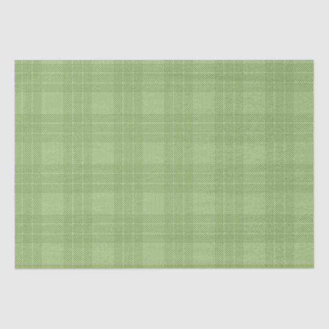 PASTEL IRISH GREEN PLAID PATTERNS TISSUE PAPER (Front)