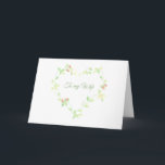 Pastel Ivy Heart Birthday Card for a Wife<br><div class="desc">This pastel ivy and roses heart is in shades of green and pink. This card is intended for a wife's birthday, but can be customized for a wedding or anniversary. It's easy to change the messages on the front and inside of the card with the templates I've provided. Please contact...</div>