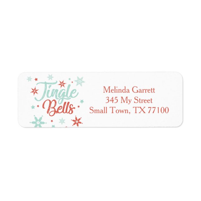 Pastel Jingle Bells Christmas Adresse personnalisé (Devant)