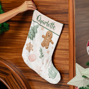 Pastel Joyful Holiday Pattern Christmas Stocking