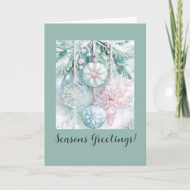 Pastel Joys of the Season Folded Card (Front)