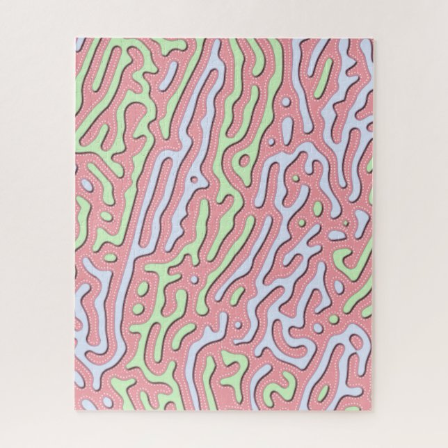 Pastel Kawaii Abstract Colourful Squiggle Design Jigsaw Puzzle (Vertical)