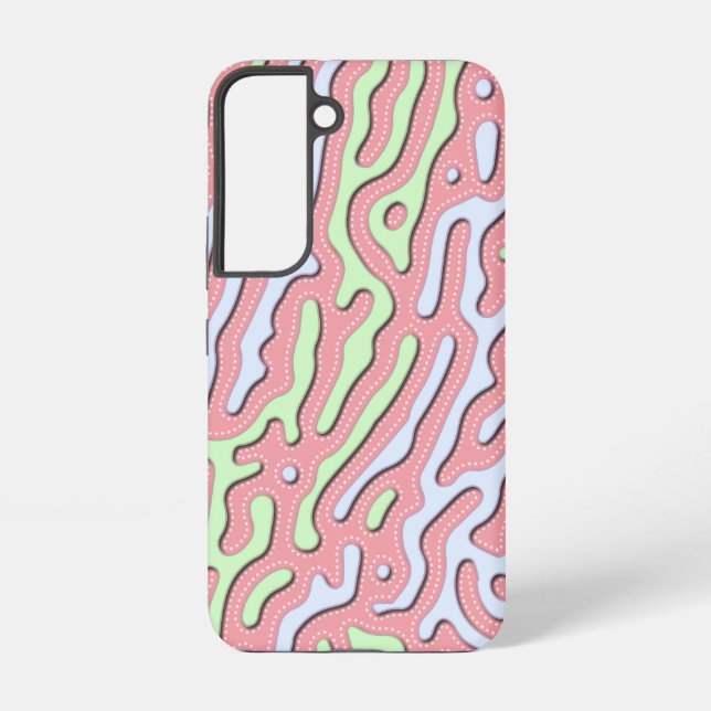 Pastel Kawaii Abstract Colourful Squiggle Design Samsung Galaxy S22 Case (Back)