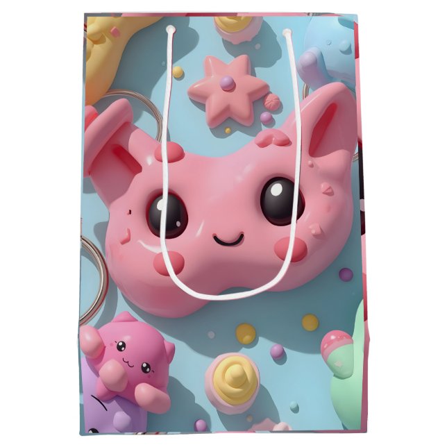 Pastel Kawaii Creature Fantasy Art Medium Gift Bag (Back)