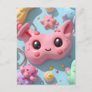 Pastel Kawaii Creature Fantasy Art Postcard