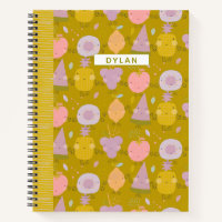 Pastel Kawaii Fruit Pattern Personalized Sketch