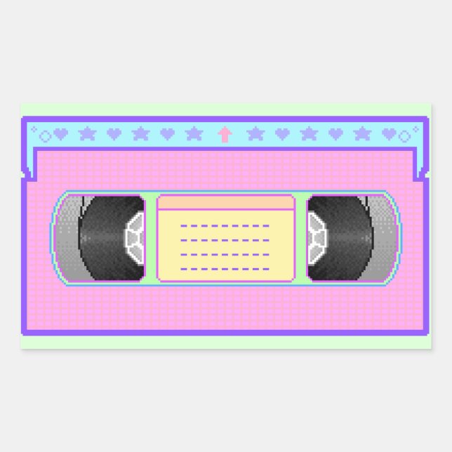 Pastel kawaii VHS vaporwave pixel art Sticker (Front)