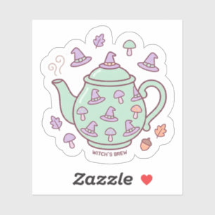 Pastel Kawaii Witch's Brew Teapot Sticker