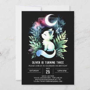 Pastel Kids Cat Birthday Invitation