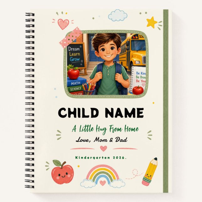 Pastel Kindergarten Photo School Design  Notebook (Front)