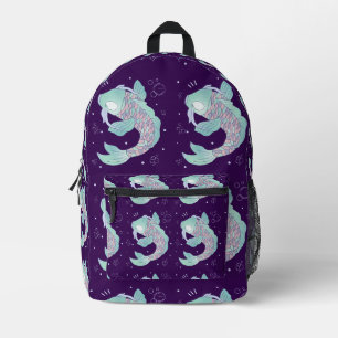 Pastel Koi Fish Whimsical Folk Art Underwater Printed Backpack