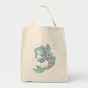 Pastel Koi Fish Whimsical Folk Art Underwater Tote Bag