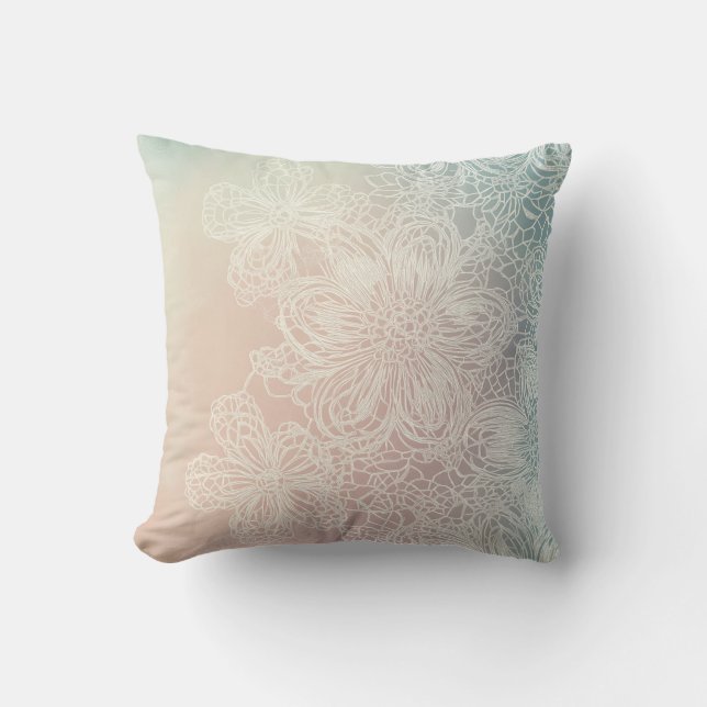 Pastel Lace Floral Pillow (Front)