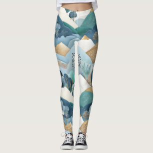 Pastel Landscape Pattern Leggings