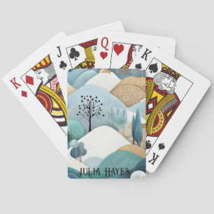 Pastel Landscape Pattern Playing Cards