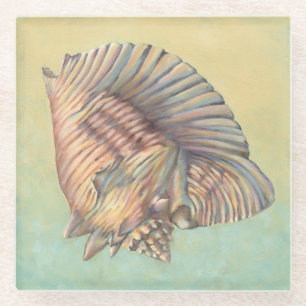 Pastel Large Conch Shell Glass Coaster