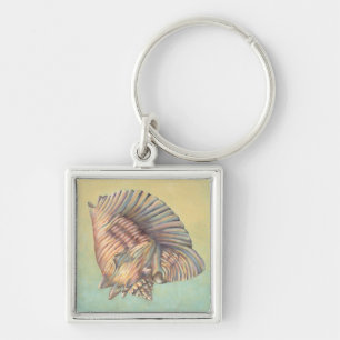 Pastel Large Conch Shell Keychain
