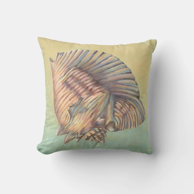 Pastel Large Conch Shell Throw Pillow (Front)