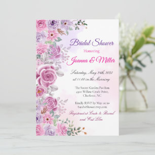 Pastel Lavender and Blush Pink Bridal Shower Invitation