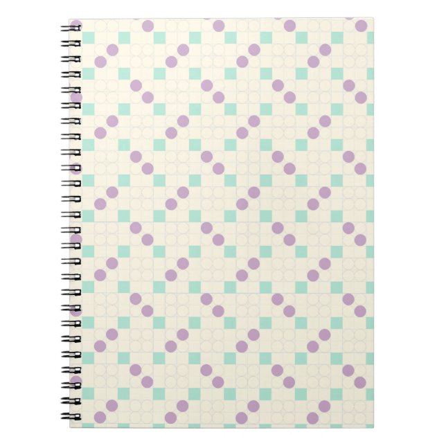 Pastel Lavender and Mint Grid Notebook (Front)